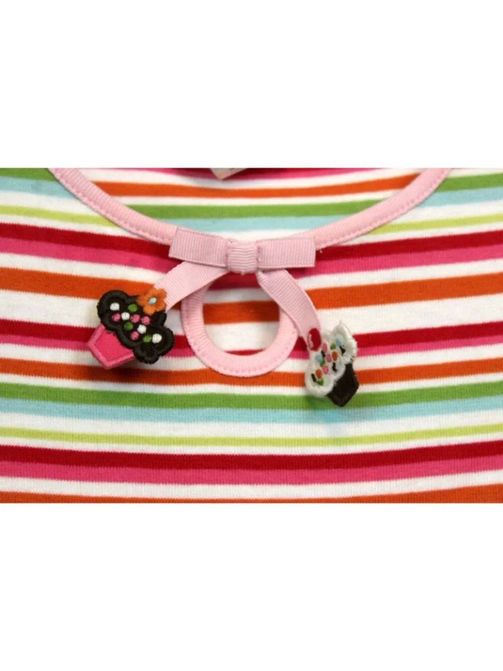 2007 Gymboree Cupcake Cutie sz 8 Striped Causal Cotton Dress Multi-color Keyhole